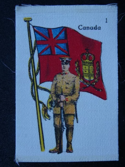 No.1 CANADA - Flag & Soldiers (Silk) by La Favorita (Canary Islands) 1915