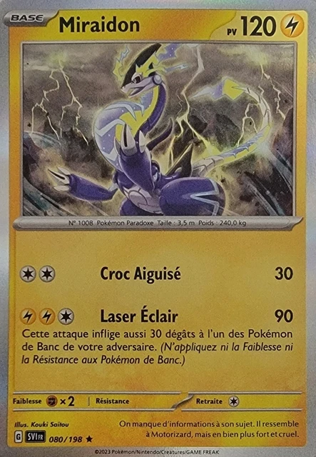 Box De 10 Cartas Pokémon Francés – Miraidon 080/198 Holo O Reverse (Aleatorio) – Myboost X Écarlate Et Violet 01, Sin Duplicados