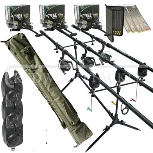 FULL CARP FISHING Set Up Complete With 2 Rods Reels Alarms Landing Net  Tackle £90.85 - PicClick UK