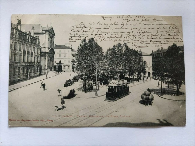 Cpa 54.Nancy.temple Protestant Et Place St Jean.de 1903.