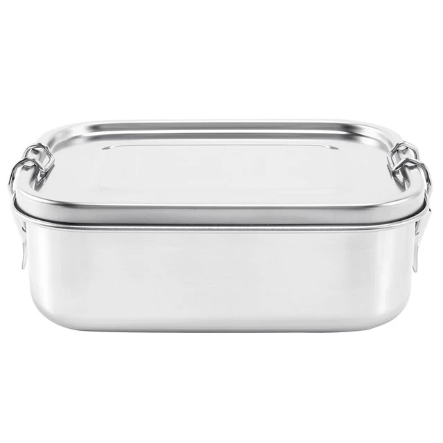 STAINLESS STEEL LUNCH Food Container with Lock Clips and Leakproof ...