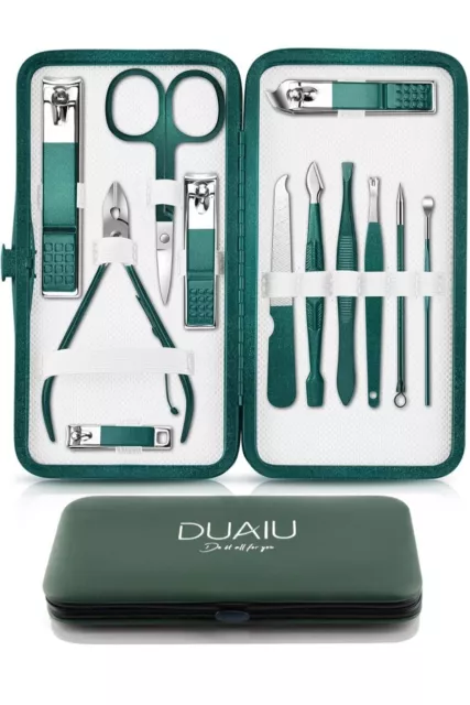Kit Tagliaunghie 12 pezzi Professionale in Acciaio Inox Con Custodia Da Viaggio