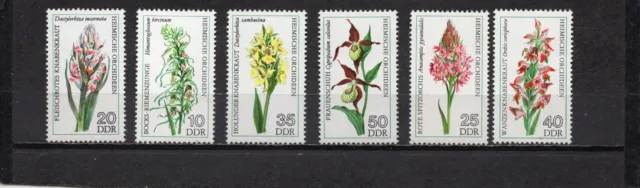 Germany/Ddr 1976 Flowers/Orchids Set Of 6 Stamps Mnh