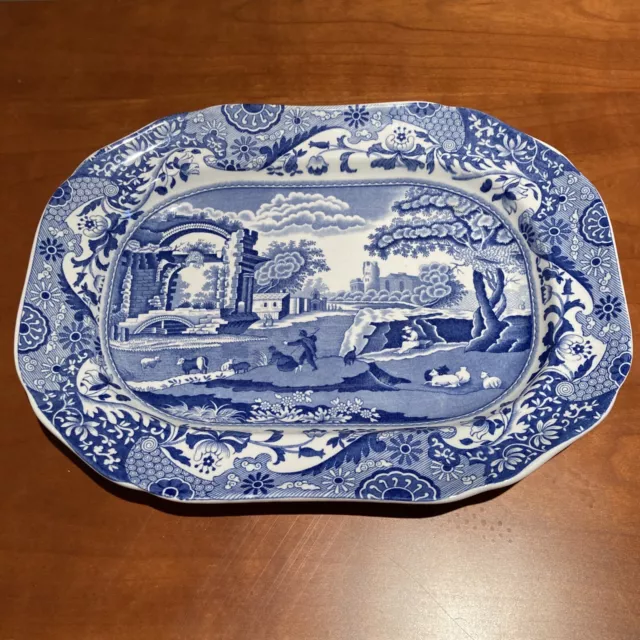 Vintage Spode Italian Oval Blue Serving Dish 30.5cm