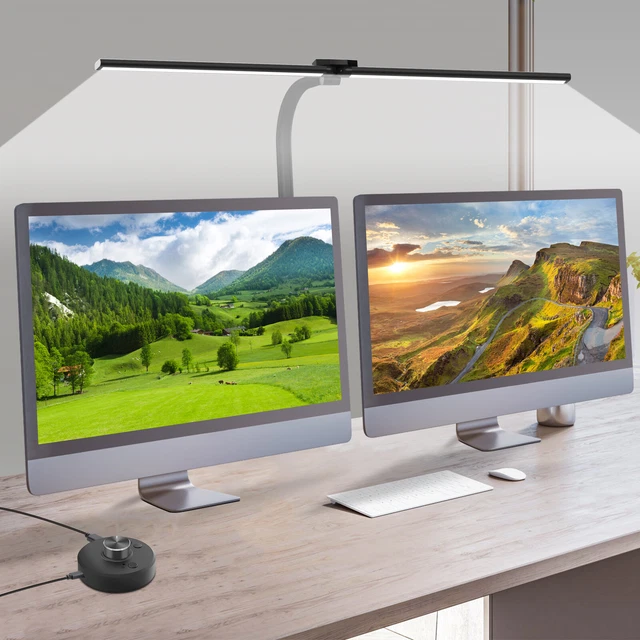 LED-Schreibtischlampe, Doppelkopf, In Weiß, Dimmbar, 5 - Foto 9