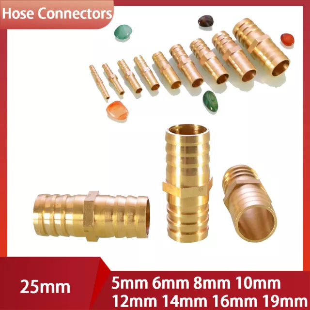 5mm ~ 25mm Brass Hose Connectors Straight Hose Joiner Barbed Connector Fuel Hose