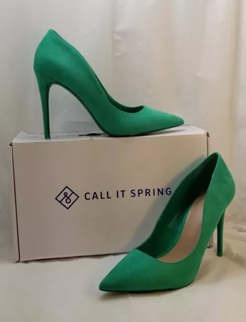 Call it Spring Mykel Vegan Women's Green Faux Pumps Shoes US Size 10 M / EUR 41