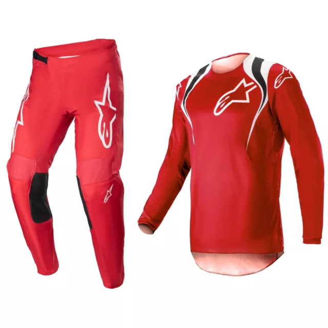 2023 Alpinestars Fluid Motocross Kit Pants Jersey - Narin Mars Red / White