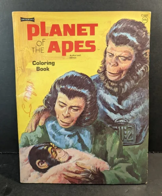 Vintage Artcraft Planet Of The Apes Coloring Book Authorized Edition 1974 C1837