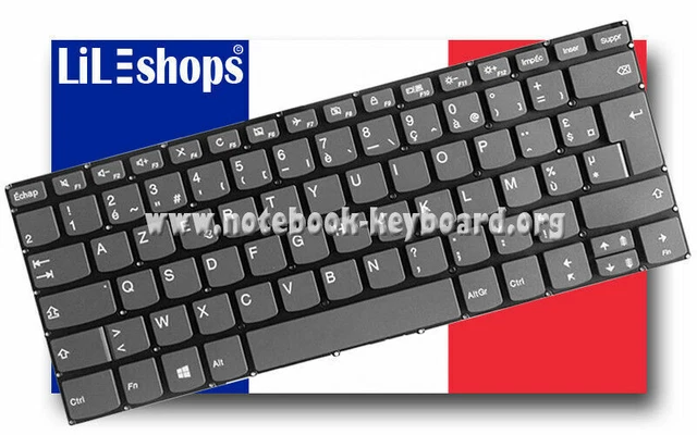Clavier AZERTY Français Original Pour Lenovo Ideapad - Référence SN20M63190 - Couleur Grise - Neuf