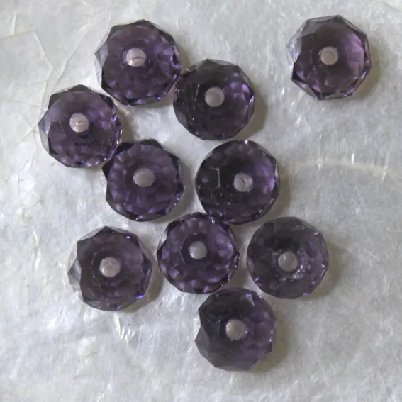 10 CITROUILLES  -  Cristal de Bohême  -  4 X 6 MM  -  VIOLET AMETHYST