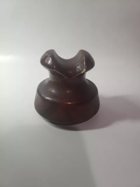 Vintage Ceramic Brown Insulator Industrial Decor Telephone Electric Pole Cup