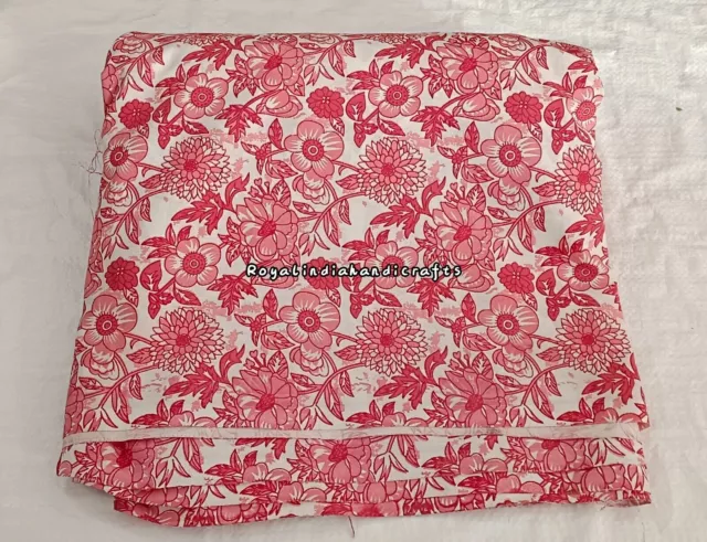 Vêtements pour femmes à fleurs roses, 20 yards, tissu indien en coton pour...