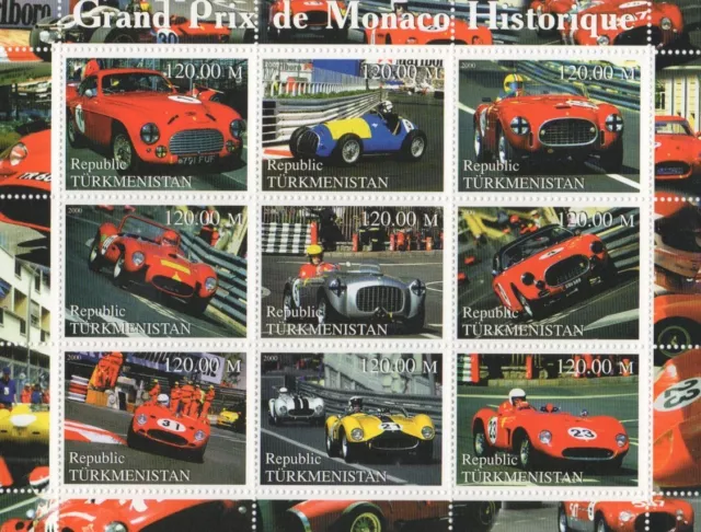 Grand Prix History Of Monaco Motor Car Sport Racing 2000 Mnh Stamp Sheetlet