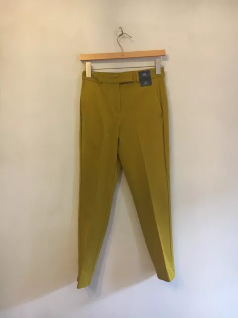 M&S COLLECTION, Lime-Slim-Ankle Grazer-Mid Rise-Trousers. Size 8 Short  BNWT £35