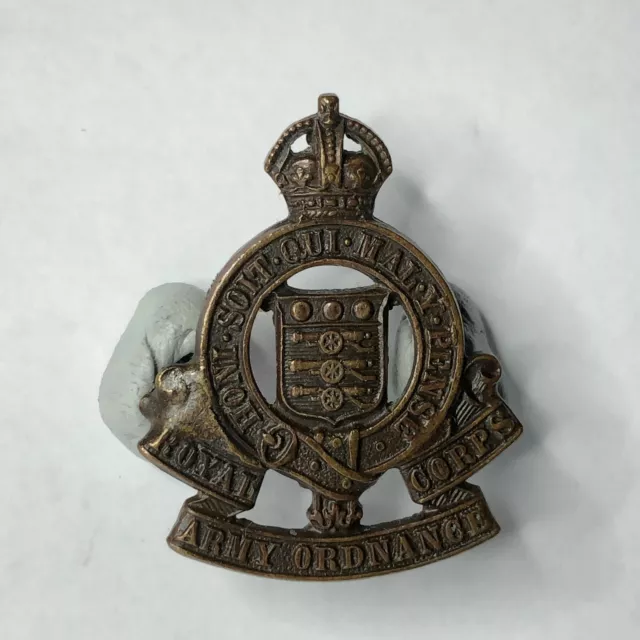 WW2 Royal Army Ordnance Corp Officers Collar Badge 3