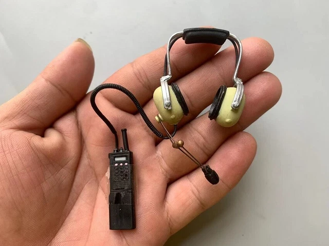 1/6 Scale BBi Helicopter Pilot Headphone Walkie-Talkie Model for 12" Figure Doll