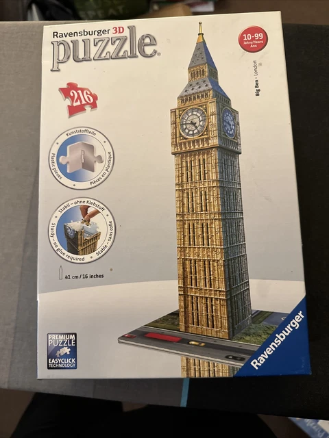 RAVENSBURGER BIG BEN 3D Jigsaw Puzzle 216 Pieces - No Glue Required £8. ...