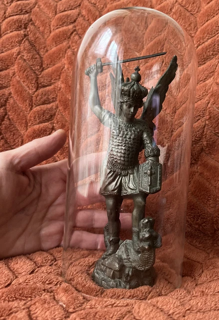 sculpture Statue archange saint-Michel Terrassant dragon diable no bronze signé?