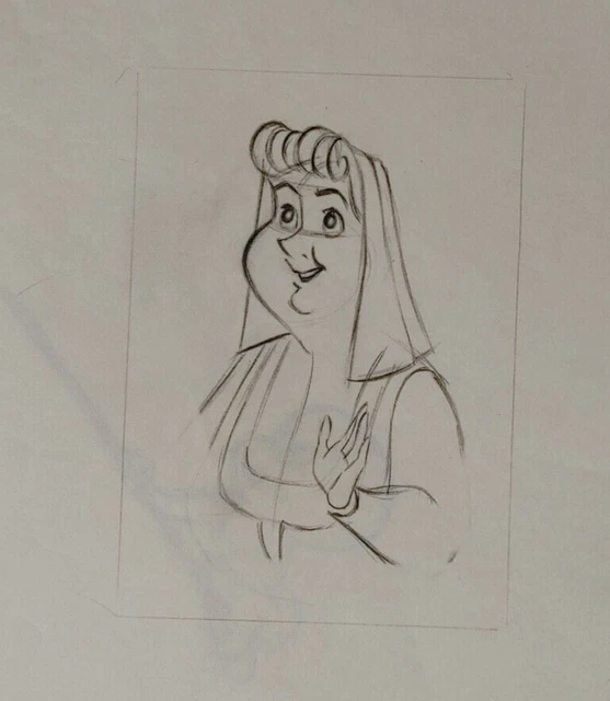 NICE Flora Animation Drawing Disney's Sleeping Beauty Chest Up COA cel