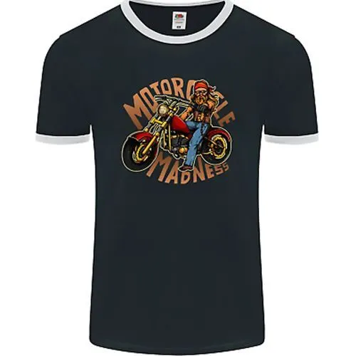 Motorcycle Madness Motorbike Biker Mens Ringer T-Shirt FotL