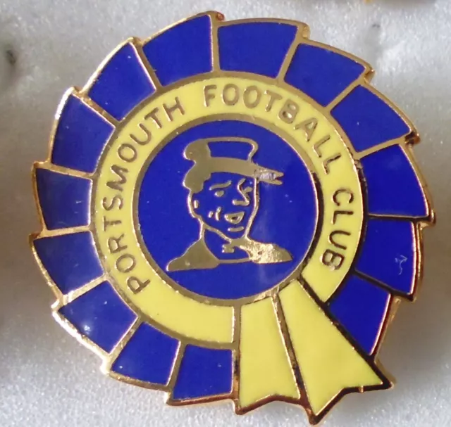 PORTSMOUTH Enamel Pin Badge FOOTBALL CLUB ROSETTE Shaped by