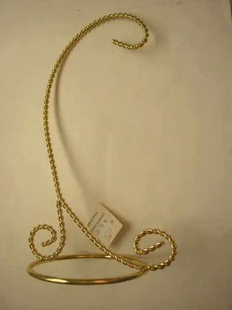 Curved & Twisted Gold Tone Metal Ornament Stand 10 Inches