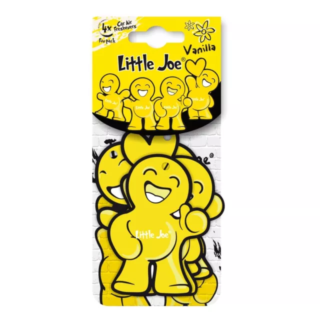 Little Joe 4 Pack Hanging 2D Car Air Freshener Freshner Scent - VANILLA