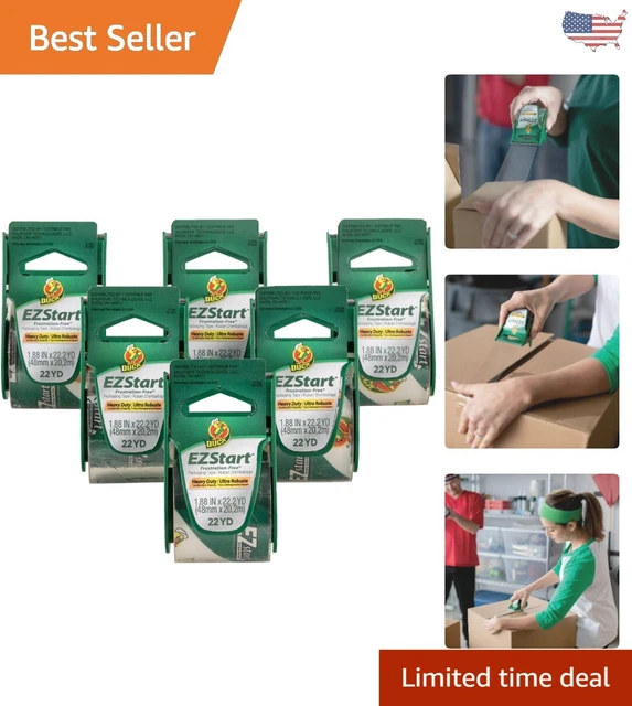 Duck Packing Tape: Smooth Unrolling, Long-lasting Hold, Clear - 6 Rolls, 1.88"