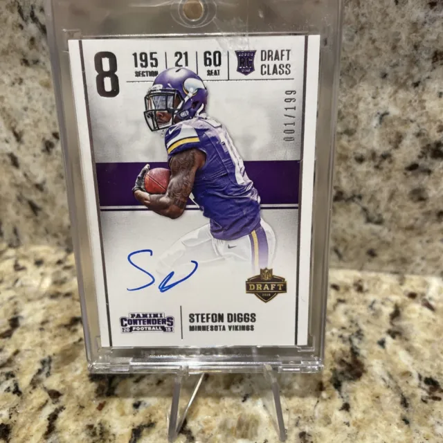 Stefon Diggs Panini Contenders Draft Class Rookie Autograph First On Print /199