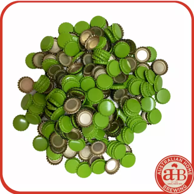1000 Crown Seals Caps GREEN AUST MADE Soft Seal Beer Bottle Capping Home Brew