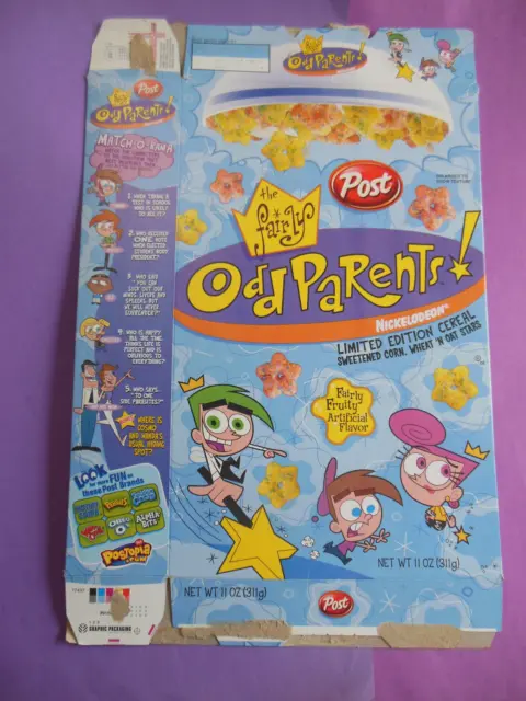 2003 Post Nickelodeon THE FAIRLY ODD PARENTS Empty Cereal Box - Limited Edition