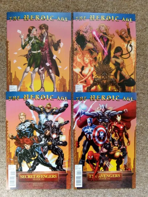 The Heroic Age - Set of FOUR Variant Covers Marvel X-Men Avengers New Mutants