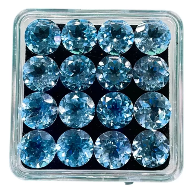 VVS 10 Pcs Natural Sky Blue Topaz 8mm Round Cut Loose Gemstones Wholesale Lot 2