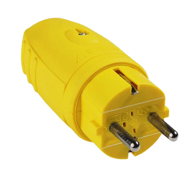 PCE 0521-sr TAURUS2 Schuko Plug 2P PE Double Earth 16A 250V Black Red Tpe Pa6 - View #7