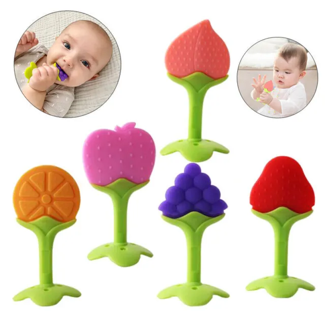 Unisex Baby Toddler Fruit Chew Teething Teether Silicone Toy Children BPA FREE