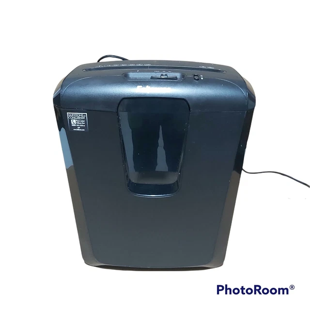 Fellowes Powershred M-8C 8 Sheet Cross Cut Personal Shredder, Black, USED
