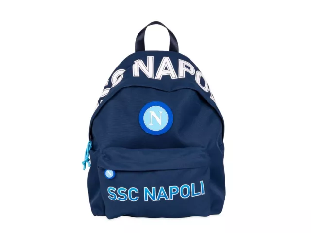 Zaino Scuola Americano Ovale SSC Napoli Apertura Superiore Blu Navy Colourbook