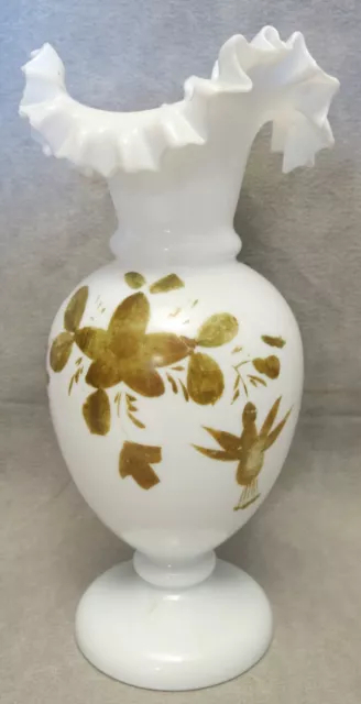 Ruffle Top Bristol Glass Vase – English – 19th Century