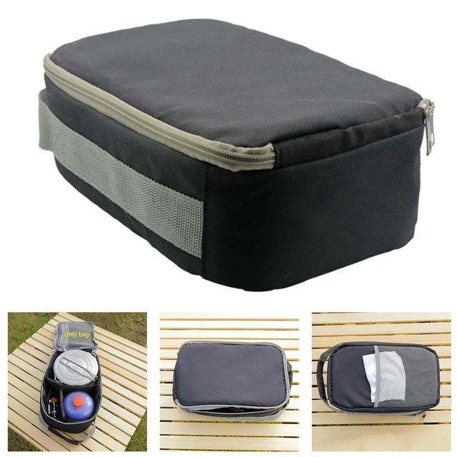 Sac De Rangement Pour Bouteilles De Gaz Camping - Tissu Oxford - 24x22x16 Cm - Avec Compartiments - Kaki