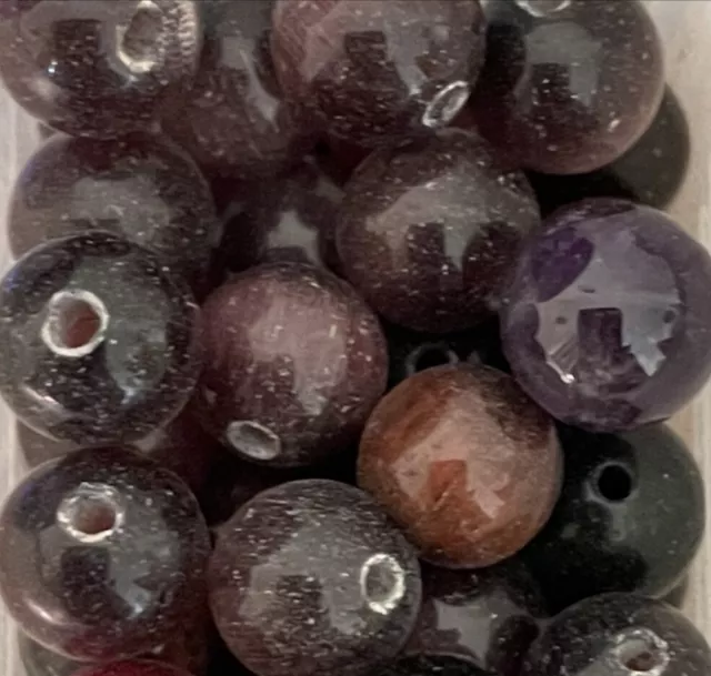 Purple Cats Eye Round Beads 8mm 35 Pcs Gemstones Jewellery Making Crafts