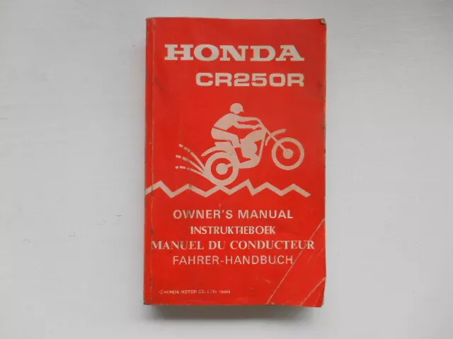 Manuel Du Conducteur Proprietaire De Poche Honda Cr250R Cr 250 R