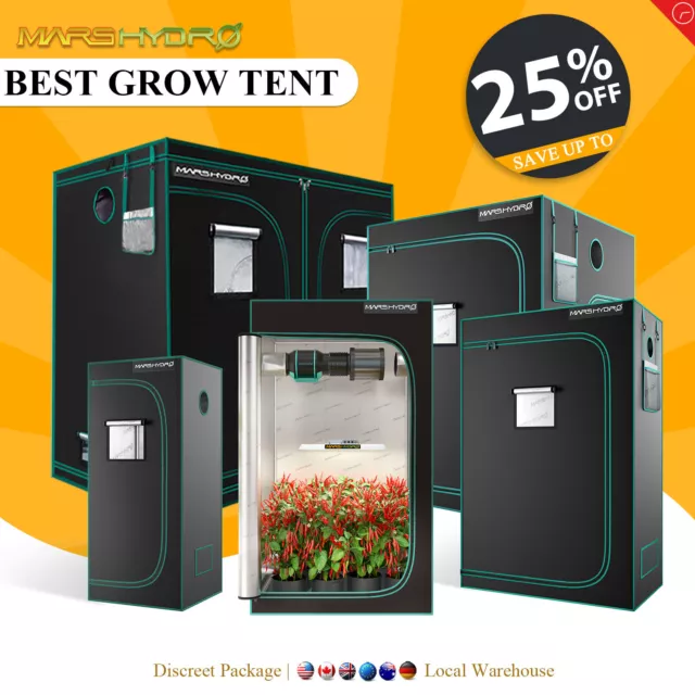 Mars Hydro Indoor Grow Tent Box Black Mylar Hydroponic Green Room Reflective kit 2