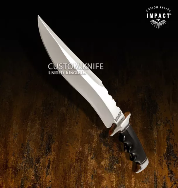 Impact Cutlery 1-Of-A-Kind Custom Fuller Bowie Knife |  Bull Horn Handle