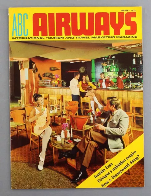 Abc Airways Magazine January 1973 Ethiopian Airlines Disney Bahamas Esso Hotels