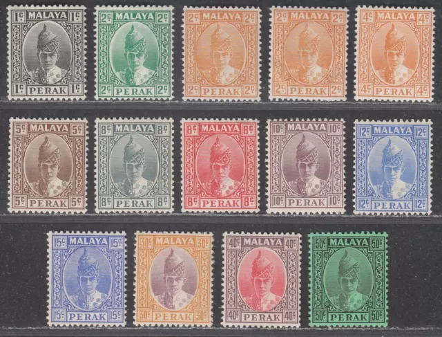 Malaya Perak 1938-41 KGVI Sultan Iskandar Part Set to 50c Mint