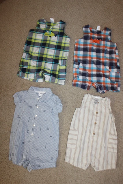 carter's 4pc.baby boy romper bundle 6 months