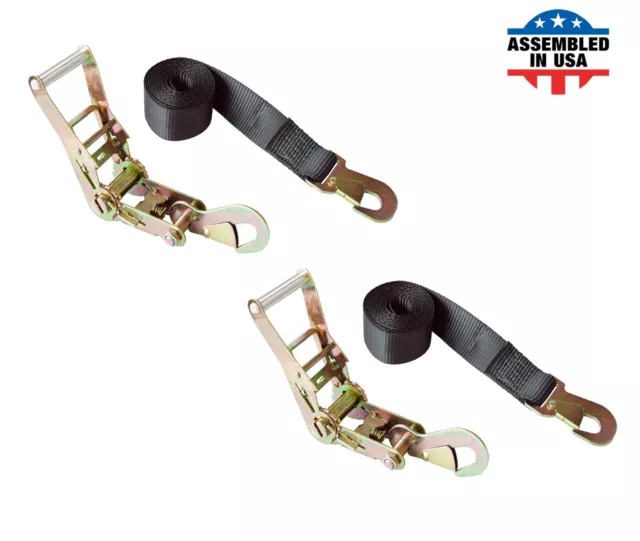 USA 4 PACK 2 x 10' Ratchet Tie Down Axle Strap for Race Car