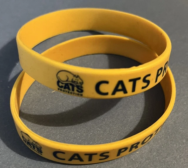 2 CATS PROTECTION YELLOW WRIST BANDS (SOLD FOR CATS PROTECTION) LAST 2 in stock