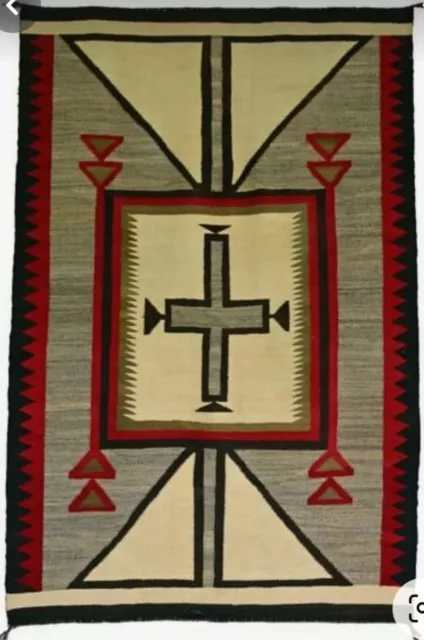 Handwoven Navajo Kilim Rug  Southwestern Style Native American Pattern Size 9x12